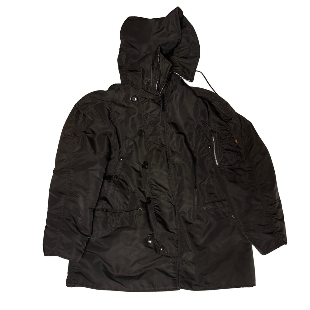 Alpha Industries N-3B Extreme Cold Weather Parka Black Flight Jacket Medium USA